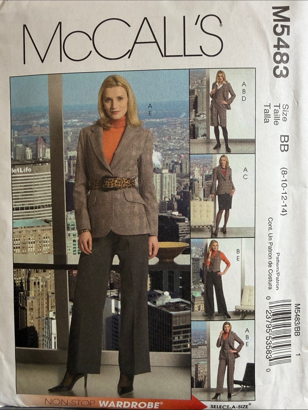 McCall’s 5483 Misses Lined Jacket and Vest, Skirt, Shorts and Pants Pattern